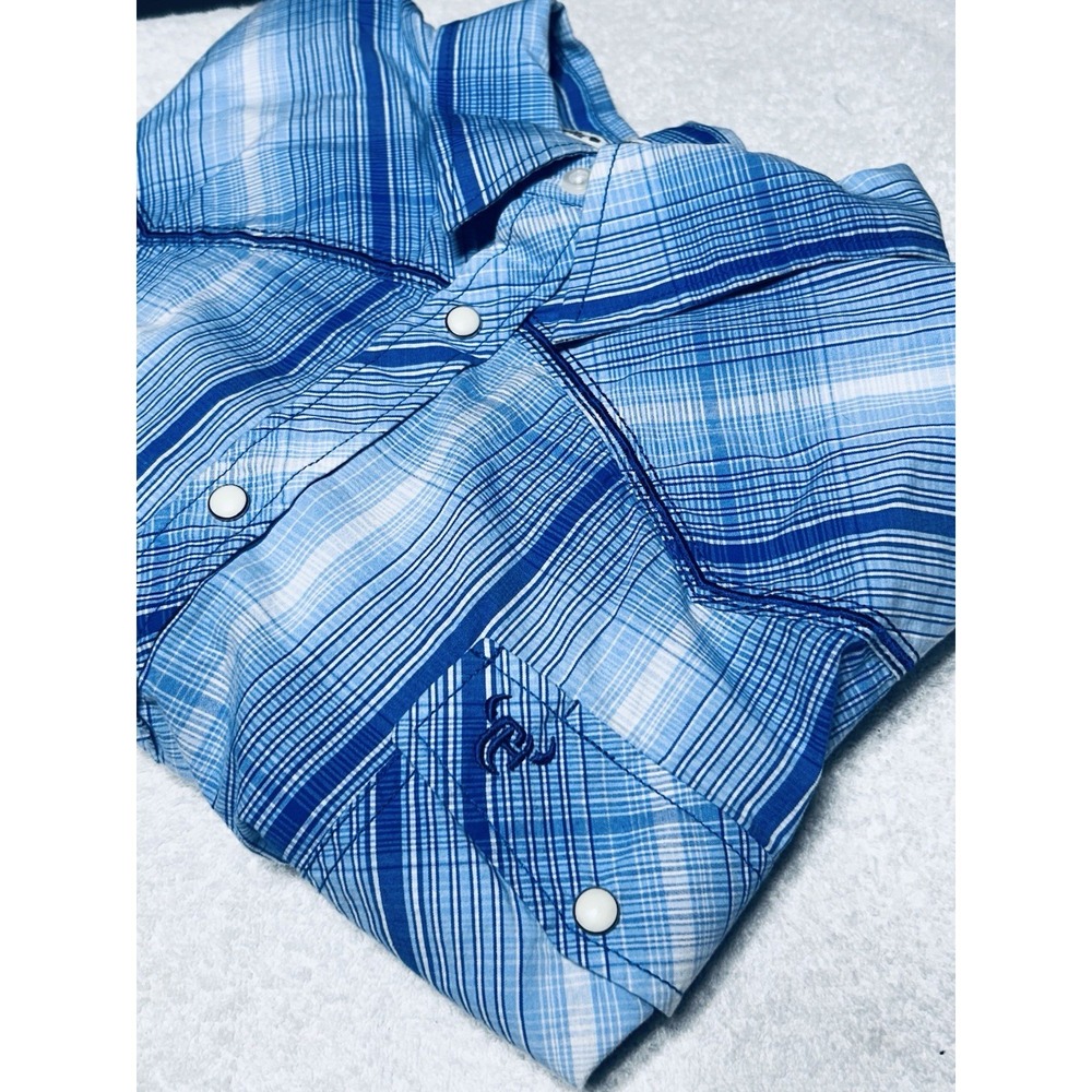 Cowboy Hardware Men's Size 2XL Long Sleeve Pearl Snap Shirt Plaid Rodeo Western